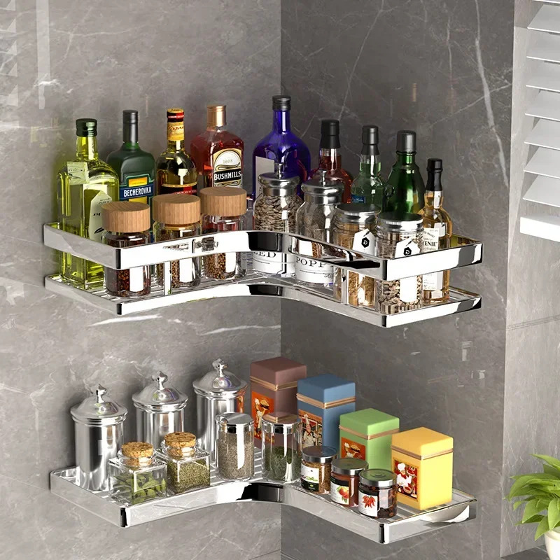 Commercial Kitchen Wall Shelves - Stainless Steel Triangular Holder Shelf Wall
