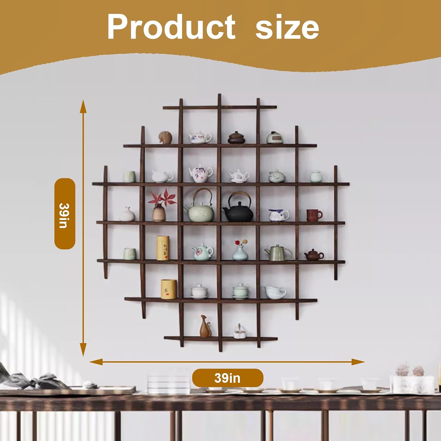 Solid Wood Chinese Tea Cup Hol - Commercial Kitchen Wall Shelves ulasan dan harga