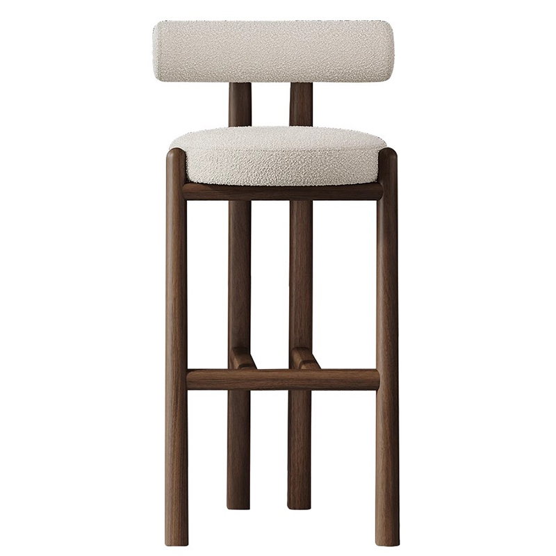 Modern Wood Backrest Bar Chair - Commercial Kitchen Interior ulasan dan harga