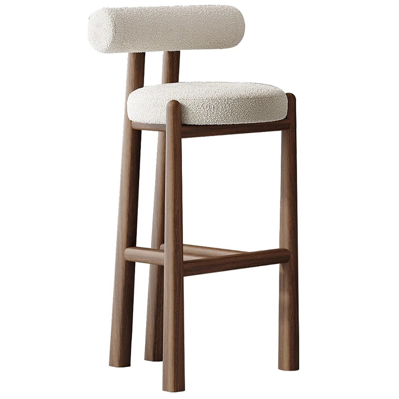 Modern Wood Backrest Bar Chair - Commercial Kitchen Interior ulasan dan harga