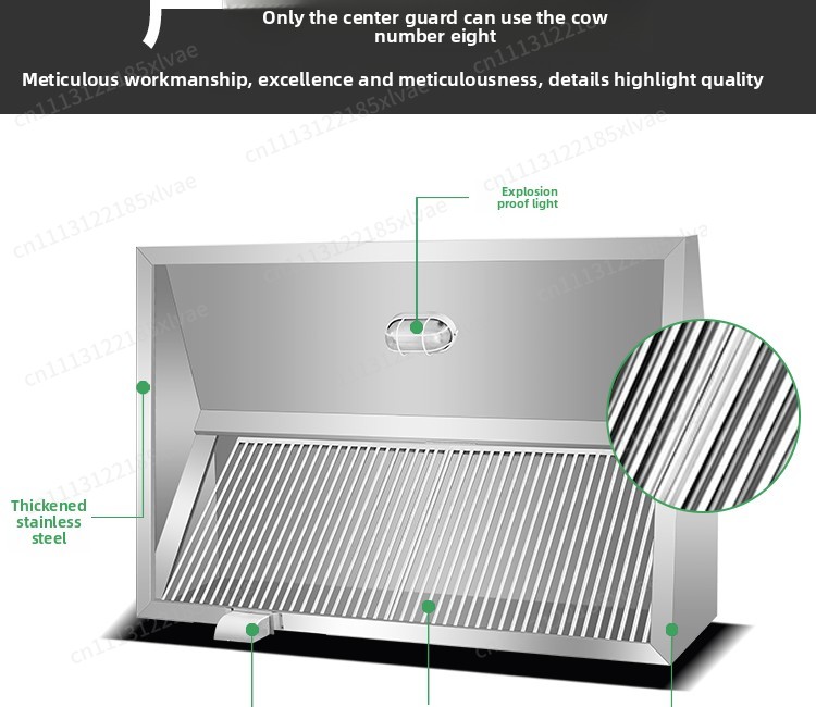 Thickened Stainless Steel Fume - Commercial Kitchen Hood ulasan dan harga