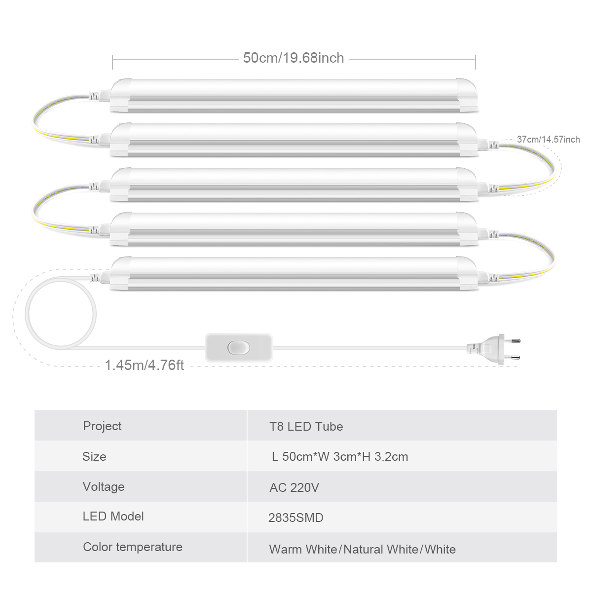 AC220V EU Plug T8 LED Tube Lig - Commercial Kitchen Youtube ulasan dan harga
