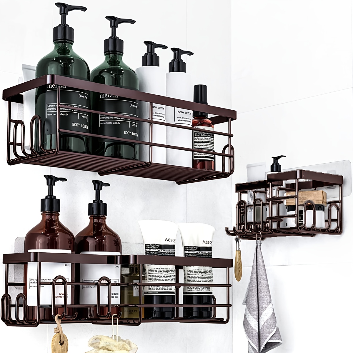Shower Organizer with Soap Hol - Commercial Kitchen Wall Shelves ulasan dan harga