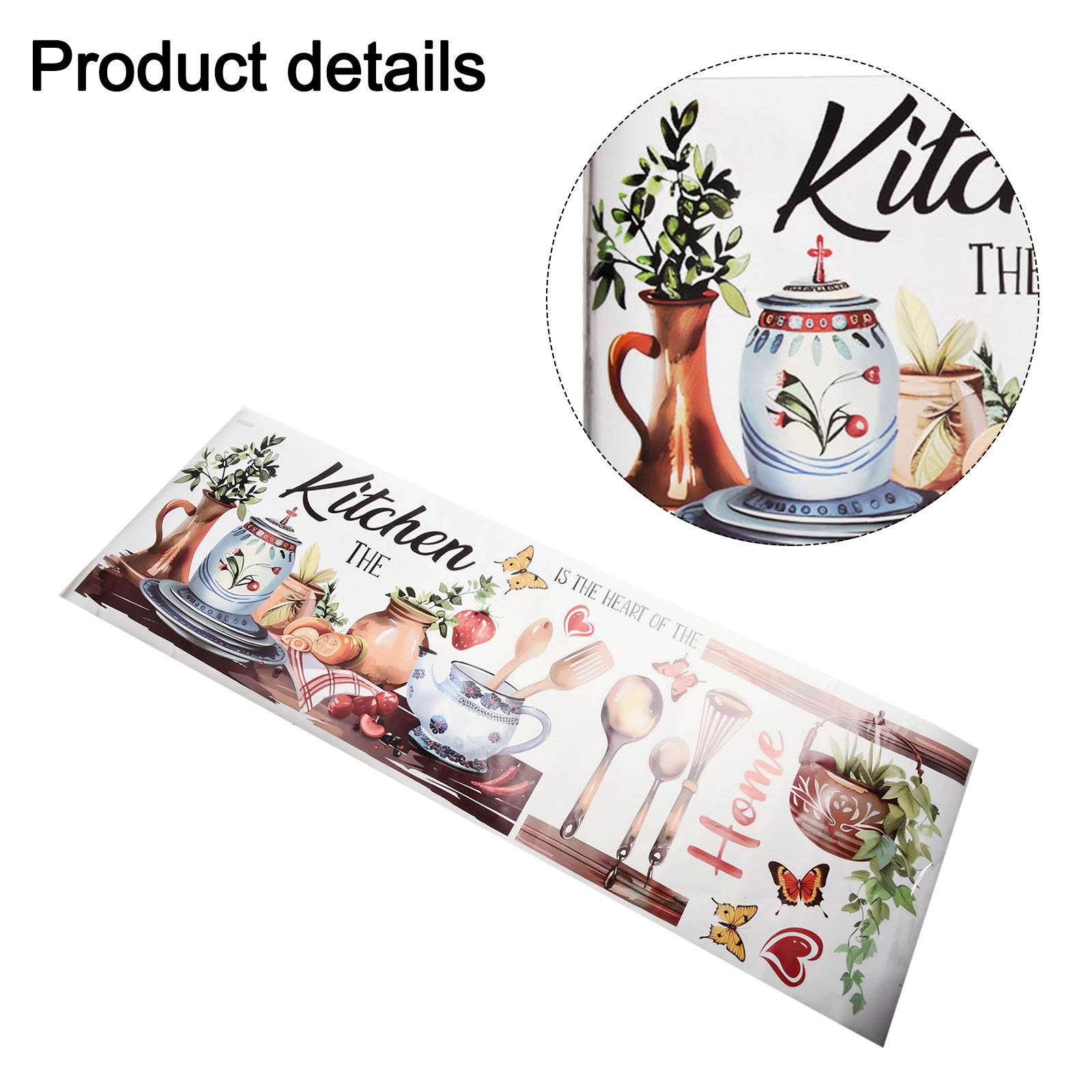 Floral Design PVC Wall Sticker - Commercial Kitchen Interior ulasan dan harga