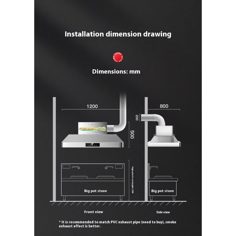 Central Kitchen Stainless Stee - Commercial Kitchen Hood ulasan dan harga